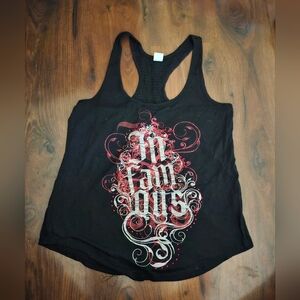 Infamous Black Tank Size Large with Red Rhinestones